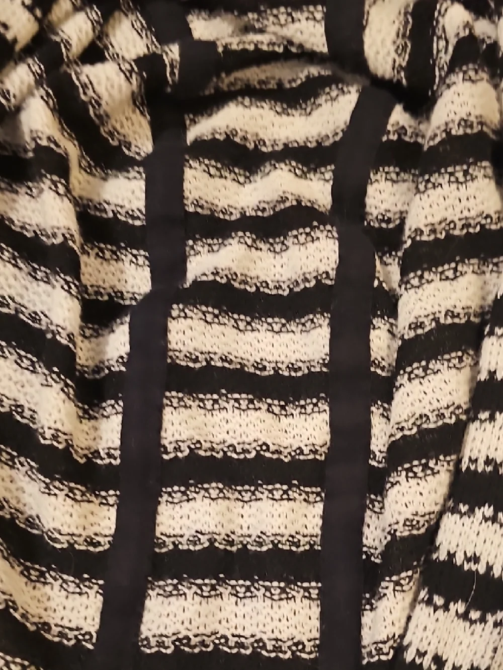 Sanctuary Black & White Striped Hooded Sleeveless Tunic
